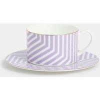 Bone China Geometric Cup & Saucer