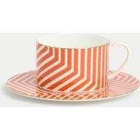 Bone China Geometric Cup & Saucer