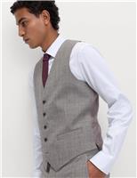Regular Fit Pure Wool Checked Waistcoat