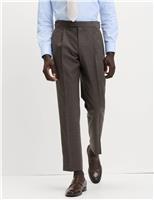 Regular Fit Pure Wool Flannel Suit Trousers