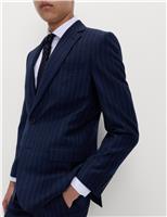Regular Fit Pure Wool Pinstripe Suit Jacket