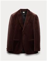 Tailored Fit Cotton Rich Velvet Blazer