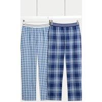 2pk Pure Cotton Checked Pyjama Bottoms (6-16 Yrs)