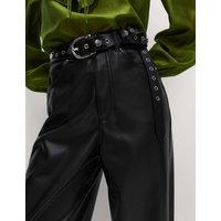 Leather Look Carrot Leg Trousers