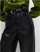 Leather Look Carrot Leg Trousers