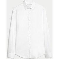 M&S Slim Fit Pure Easy Iron Cotton with Stretch Shirt White
