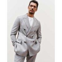 JAEGER Tailored Fit Italian Wool Suit Jacket with Cashmere Grey