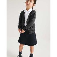 M&S Pure Cotton Bow Pocket Cardigan (3-18 Yrs) Grey
