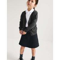 M&S Pure Cotton Bow Pocket Cardigan (3-18 Yrs) Grey