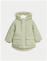Cotton Rich Faux Fur Hooded Parka (2-8 Yrs)