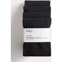 M&S 4 Pack 100 Denier School Tights (6-14 Yrs) Black