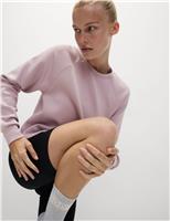 Round Neck Relaxed Yoga Crop Sweatshirt