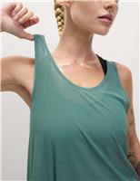 Rib Scoop Neck Sheer Relaxed Vest Top