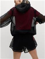 Sheer Zip Up Textured Volume Sports Jacket