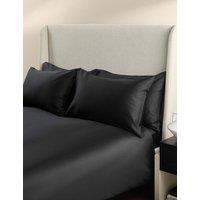 M&S X Kelly Hoppen 500 Thread Count Pure Cotton Sateen Bedding Set Black