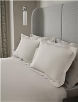 500TC Cotton Sateen 2pk Oxford Edge Pillowcase