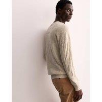 Pure cashmere foulard print crew jumper