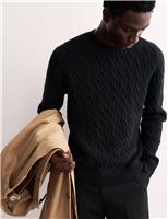 Pure Cashmere Cable Crew Neck Jumper