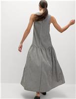 Checked Midaxi Drop Waist Dress