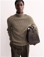 Pure Cashmere Diagonal Roll Neck Jumper