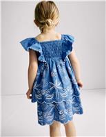 Pure Cotton Shell Pointelle Dress (2-16 Yrs)