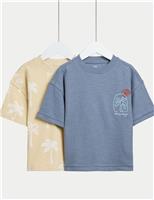 2pk Pure Cotton Embroidered T-Shirts (2-8 Yrs)