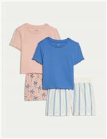 2pk Cotton Rich Striped Palm Tree Pyjama Sets (1-16 Yrs)