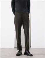 Tailored Fit Italian Wool Blend Performance Trousers