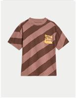 M&S Pure Cotton Striped T-Shirt (2-8 Yrs) Brown Mix