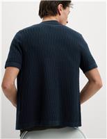 Cotton Rich Textured Knitted Polo Shirt