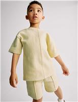 Pure Cotton Waffle T-Shirt and Shorts Set (2-8 Yrs)