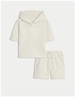 2pc Cotton Rich Hoodie & Shorts Set (2-8 Yrs)