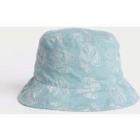 Kids Cotton Rich Embroidered Leaf Sun Hat (1-13 Yrs)