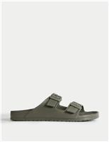 Moulded Footbed Two Strap Slider Sandals
