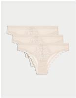 3pk Amelia Lace Brazilian Knickers