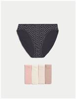 5pk Pure Cotton Printed High Leg Knickers