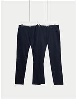 2 Pack Regular Fit Cotton Linen Blend Chinos