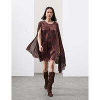 Cupro Rich Cape Detail Mini Dress