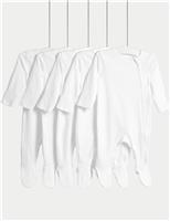 5 Pack Pure Cotton Zip Front Sleepsuits (5lbs-3 Yrs)