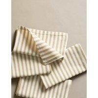 Set of 4 Cotton with Linen Thin Stripe Napkins