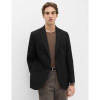 M&S Tailored Fit Jersey Textured Blazer Black