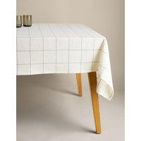 Cotton with Linen Checked Tablecloth