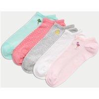 5pk Tropical Embroidered Trainer Liners