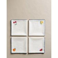 Set of 4 Cotton with Linen Fruit Napkins