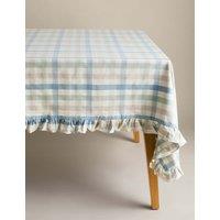 Cotton with Linen Gingham Ruffle Tablecloth