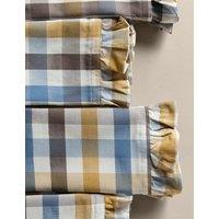 Set of 4 Cotton with Linen Ruffle Gingham Napkins