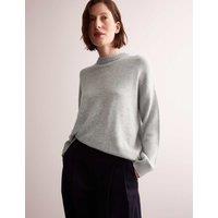 JAEGER Pure Cashmere Crew Neck Relaxed Jumper Grey