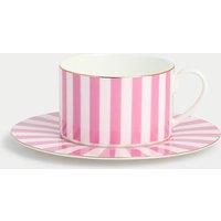 Bone China Striped Cup & Saucer