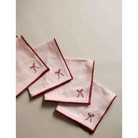 Set of 4 Pure Cotton Bow Napkins