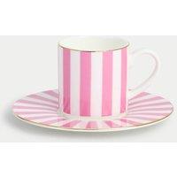 Bone China Striped Espresso Cup & Saucer
